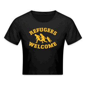 Crop T-Shirt Refugees Welcome Logo